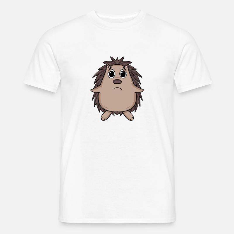 Hedgehog Sad - Sad Hedgehog - Men's T-Shirt - white