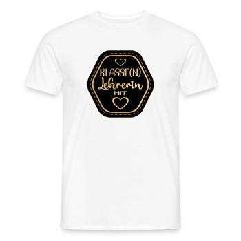 KLASSENLEHRERIN - LEHRERIN MIT HERZ - Männer T-Shirt - Weiß - Vorne - AI Model Male 178 dark (178cm)