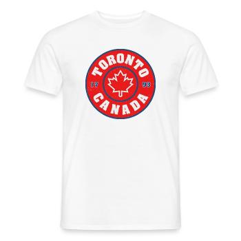 Toronto Canada Round Emblem Maple Leaf - Men's T-Shirt - white - Front - AI Model Male 178 dark (178cm)
