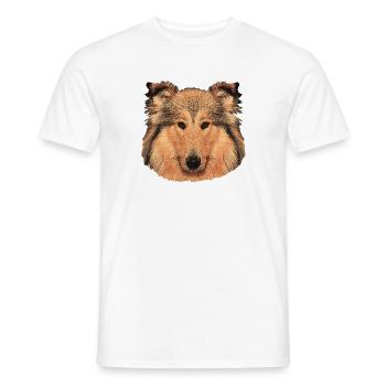 hunde tees mädchen, langhaar collie - Männer T-Shirt - Weiß - Vorne - AI Model Male 178 dark (178cm)