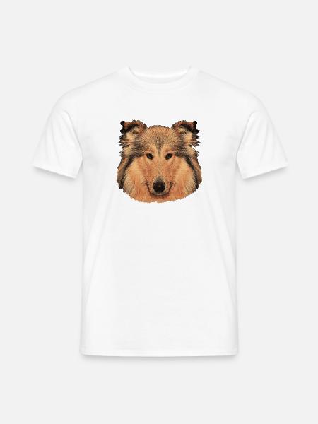 hunde tees mädchen, langhaar collie - Männer T-Shirt - Weiß