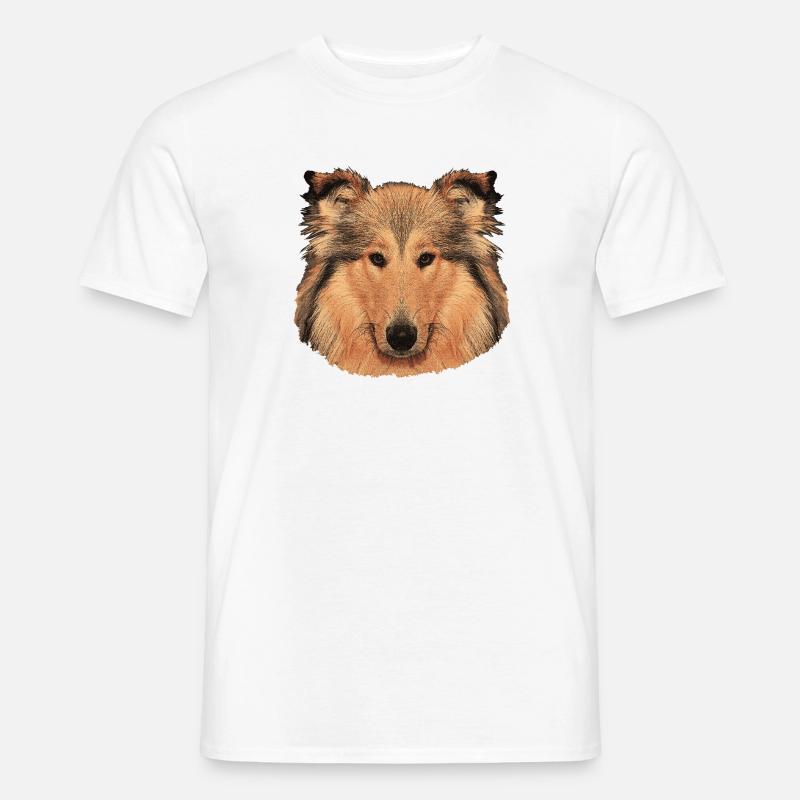 hunde tees mädchen, langhaar collie - Männer T-Shirt - Weiß
