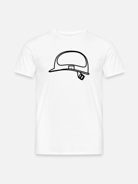 Helmet Construction Worker Outline Smybol - Men's T-Shirt - white