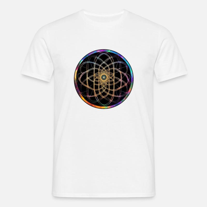 Rainbow Mandala Circle Pattern - Men's T-Shirt - white