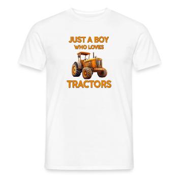 Just a Boy Who Loves Tractors - Men's T-Shirt - white - Front - AI Model Male 178 dark (178cm)