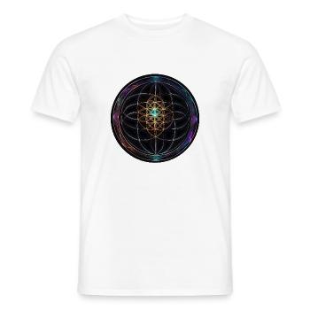 Disques Metatron Mandala Glow - T-shirt homme - blanc - Devant - AI Model Male 178 dark (178cm)