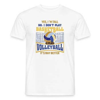 Je ne joue pas au basket, je joue au volley-ball - T-shirt homme - blanc - Devant - AI Model Male 178 dark (178cm)