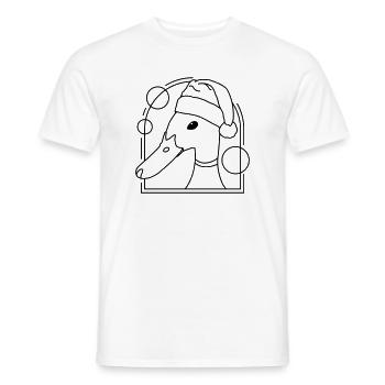 Canard de Noël au design géométrique - T-shirt homme - blanc - Devant - AI Model Male 178 dark (178cm)