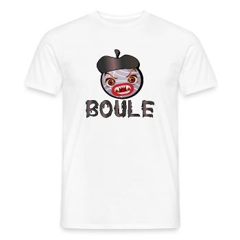 BOULE PÉTANQUE BOCCIA - BASKENMÜTZE - Männer T-Shirt - Weiß - Vorne - AI Model Male 178 dark (178cm)