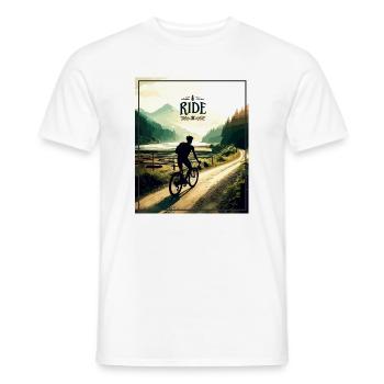 Balade - Gravel, vélo, vélo de route, VTT - T-shirt homme - blanc - Devant - AI Model Male 178 dark (178cm)