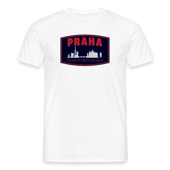 Praha Skyline Silhouette - Men's T-Shirt - white - Front - AI Model Male 178 dark (178cm)