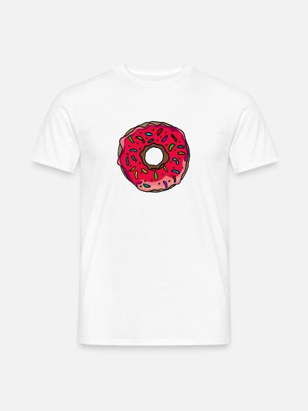 Donut Neon Sprinkles Kunst - Männer T-Shirt - Weiß