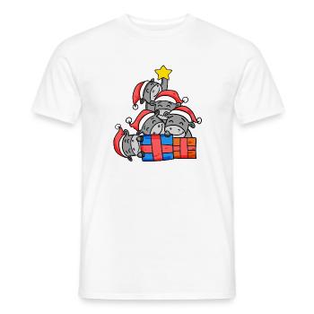 Esel Weihnachtsbaum Weihnachten - Männer T-Shirt - Weiß - Vorne - AI Model Male 178 dark (178cm)