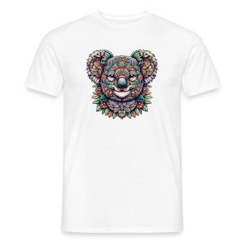 Koala decorated with Mandalas - Men's T-Shirt - white - Front - AI Model Male 178 dark (178cm)