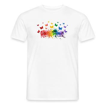 Free to Love Butterfly LGBT - Men's T-Shirt - white - Front - AI Model Male 178 dark (178cm)