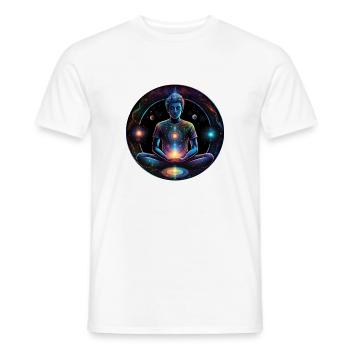 Méditation Cosmique Énergie Stellaire - T-shirt homme - blanc - Devant - AI Model Male 178 dark (178cm)