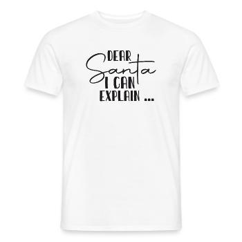 Dear Santa I Can Explain - Men's T-Shirt - white - Front - AI Model Male 178 dark (178cm)