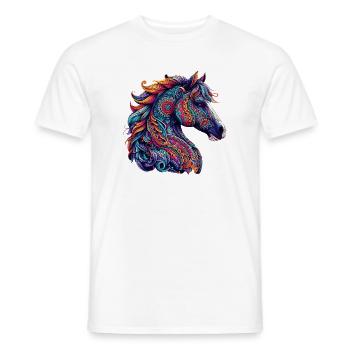 Pferd mit Mandalas verziert - Männer T-Shirt - Weiß - Vorne - AI Model Male 178 dark (178cm)