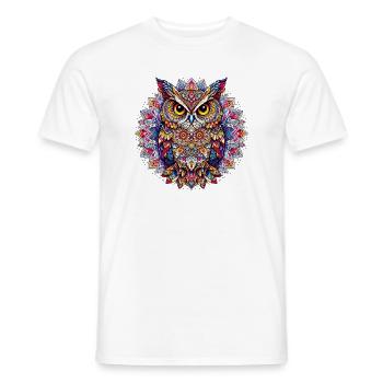 Eule mit Mandalas verziert - Männer T-Shirt - Weiß - Vorne - AI Model Male 178 dark (178cm)