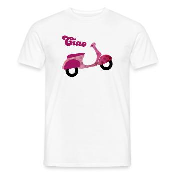 Scooter Ciao Italy Holiday Point Dots Joie de vivre - T-shirt homme - blanc - Devant - AI Model Male 178 dark (178cm)