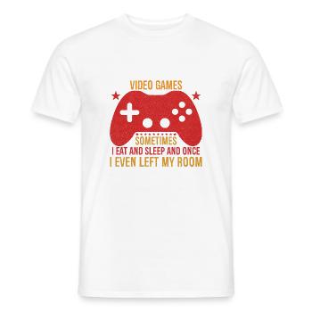 I DON'T ALWAYS PLAY VIDEO GAMES Gamer Boys Teens - Men's T-Shirt - white - Front - AI Model Male 178 dark (178cm)