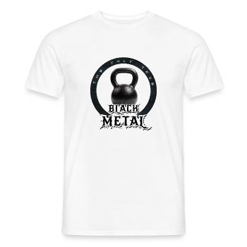 Le seul vrai black metal... kettlebell. Prends-le!! - T-shirt homme - blanc - Devant - AI Model Male 178 dark (178cm)