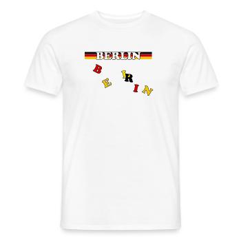 Berlin Banner German Flag Letters - Men's T-Shirt - white - Front - AI Model Male 178 dark (178cm)