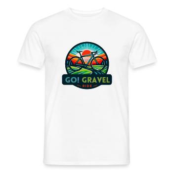 GO! Gravel Ride GO! Balade en Gravel - T-shirt homme - blanc - Devant - AI Model Male 178 dark (178cm)