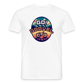 Balade en gravier GO - T-shirt homme - blanc - Devant - AI Model Male 178 dark (178cm)
