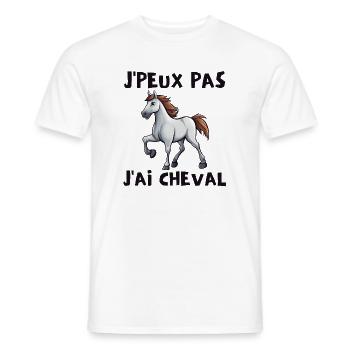 cheval, cavalier, passionné de chevaux - T-shirt homme - blanc - Devant - AI Model Male 178 dark (178cm)
