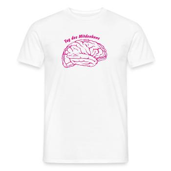 Gedankenblase mit Hirnzeichnung Lehrer Shirt lusti - Männer T-Shirt - Weiß - Vorne - AI Model Male 178 dark (178cm)
