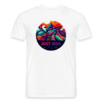 Just Ride - Einfach Fahrrad fahren - Männer T-Shirt - Weiß - Vorne - AI Model Male 178 dark (178cm)