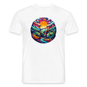 Vélo - vélo gravel, vélo de route - T-shirt homme - blanc - Devant - AI Model Male 178 dark (178cm)