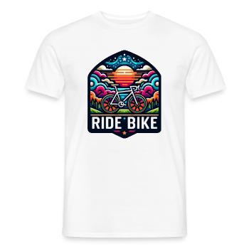 Ride Bike - pour les vrais cyclistes. - T-shirt homme - blanc - Devant - AI Model Male 178 dark (178cm)