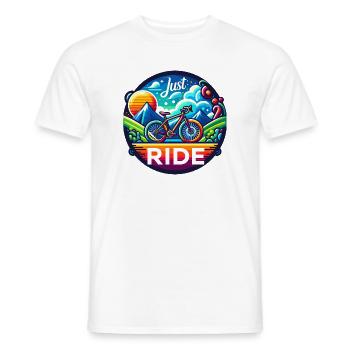 Juste Rouler - Vélo de route, Gravel en couleurs v - T-shirt homme - blanc - Devant - AI Model Male 178 dark (178cm)
