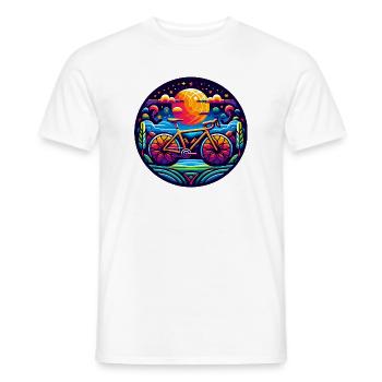 L’abstraction cycliste pour les cyclistes - T-shirt homme - blanc - Devant - AI Model Male 178 dark (178cm)