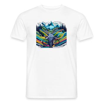 Route, Route, Montagne - T-shirt homme - blanc - Devant - AI Model Male 178 dark (178cm)