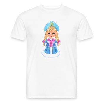 Ded Moroz Snegurotschka russischer Weihnachtsmann - Männer T-Shirt - Weiß - Vorne - AI Model Male 178 dark (178cm)