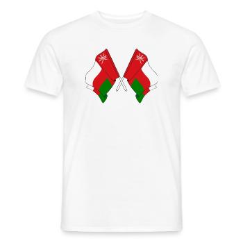 Deux drapeaux croisés d’Oman - T-shirt homme - blanc - Devant - AI Model Male 178 dark (178cm)