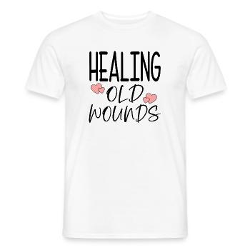 Healing old wounds quote - Men's T-Shirt - white - Front - AI Model Male 178 dark (178cm)