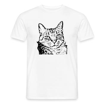 Katze Tigerkatze Katzenshirt Geschenk - Männer T-Shirt - Weiß - Vorne - AI Model Male 178 dark (178cm)