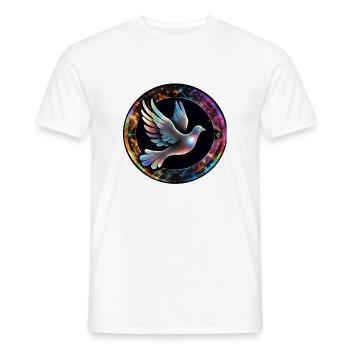 Colombe Cosmique En Anneau De Couleur - T-shirt homme - blanc - Devant - AI Model Male 178 dark (178cm)