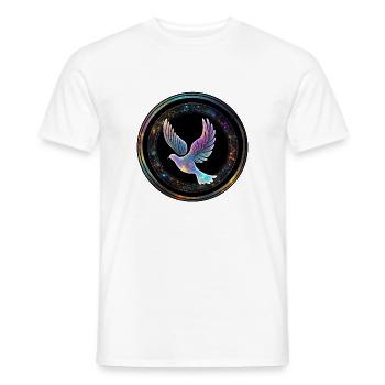 Colombe de la galaxie dans l’anneau étoilé - T-shirt homme - blanc - Devant - AI Model Male 178 dark (178cm)
