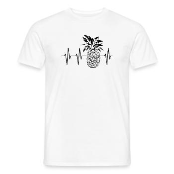 battement de cœur, ananas, ecg, icône, pouls, fruits, graphique - T-shirt homme - blanc - Devant - AI Model Male 178 dark (178cm)