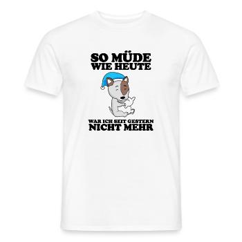 Müde Spruch Verschlafen Schlafen Ausschlafen Faul - Männer T-Shirt - Weiß - Vorne - AI Model Male 178 dark (178cm)