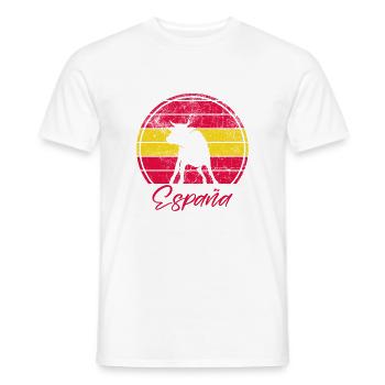 Spanische Flagge mit Stier retro - Männer T-Shirt - Weiß - Vorne - AI Model Male 178 dark (178cm)