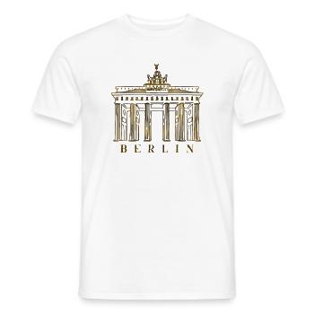 Brandenburg Gate in Berlin, Germany - Men's T-Shirt - white - Front - AI Model Male 178 dark (178cm)