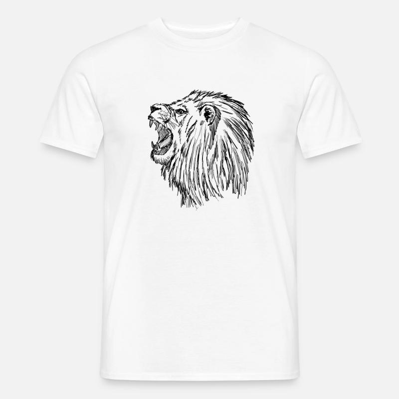 brüllender Löwe - schwarz - Männer T-Shirt - Weiß