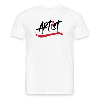 artist brush logo art icon brush stroke icon - Men's T-Shirt - white - Front - AI Model Male 178 dark (178cm)