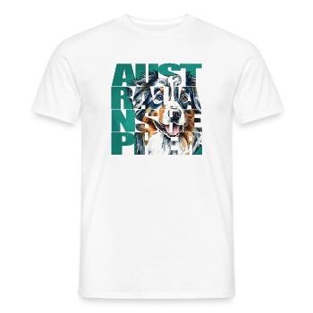 Australian Shepherd Portrait - Männer T-Shirt - Weiß - Vorne - AI Model Male 178 dark (178cm)
